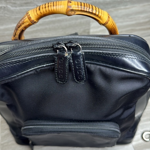 GUCCI Authentic Bamboo Patent Nylon One Strap Sling Backpack - Picture 4 of 16